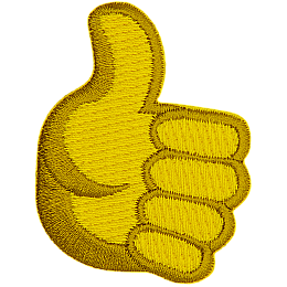 This patch is a yellow thumbs-up.