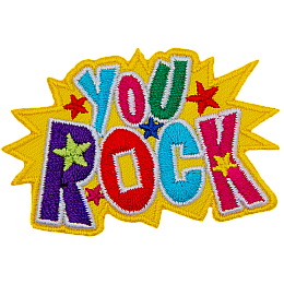 The words You Rock in big, bold, multi-coloured letters.