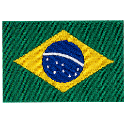 A green flag with a yellow diamond and a blue circle within the diamond.