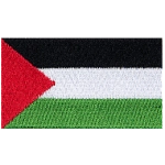 The flag of Palestine.