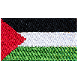 The flag of Palestine.