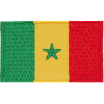 Senegal's flag has three horizontal stripes of green, yellow and red. In the centre of the yellow stripe is a green star.