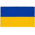 The Ukraine flag is divided horizontally, with the top portion coloured blue and the bottom yellow.