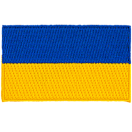 The Ukraine flag is divided horizontally, with the top portion coloured blue and the bottom yellow.