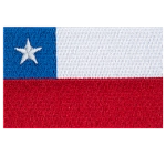 A blue square that extends into a white stripe atop a red stripe. The square has a white star in it.