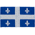 This rectangular flag consists of a blue background and a large white cross in the center. In each of these quarters is a Fleurdelyse.