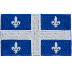 This rectangular flag consists of a blue background and a large white cross in the center. In each of these quarters is a Fleurdelyse.