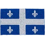 This rectangular flag consists of a blue background and a large white cross in the center. In each of these quarters is a Fleurdelyse.