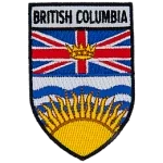 The British Columbia crest is below the words British Columbia. 