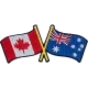 Canada Australia Friendship Flag (Iron-On)