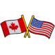 Canada USA Friendship Flag (Iron-On)