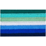 The vincian pride flag displays horizontal stripes of various tones of green, white, and blue.