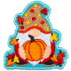 Gnome with Pumpkin (Iron-On)