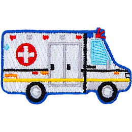 The side view of an ambulance.