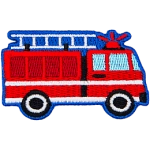 The side view of a fire truck.