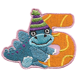 Five Celebrating Dinosaur (Iron-On)