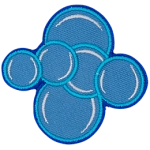 This patch is made up of four small bubbles and two large ones clustered together.