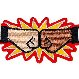 Two fists are shown bumping together with a starburst behind them.