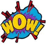 The word Wow in comic book style.