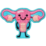 A uterus and ovaries stand ready to educate.