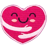 A happy heart hugs itself to promote self-care and loving yourself.