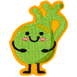 This round gallbladder rests its arms on its belly and smiles with its kawaii face.