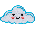 A fluffy white, smiling cloud.