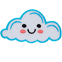 A fluffy white, smiling cloud.