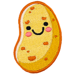 A potato with a kawaii face.