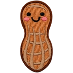 A kawaii peanut with a cute face.