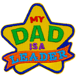 The words My Dad Is A Leader are on a gold star.