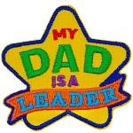The words My Dad Is A Leader are on a gold star.