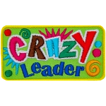 The words Crazy Leader are in multi-coloured letters surrounded by confetti. 