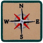 This square patch displays an eight-point compass rose showcasing the four cardinal directions and the four intercardinal directions.