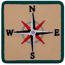 This square patch displays an eight-point compass rose showcasing the four cardinal directions and the four intercardinal directions.
