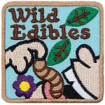 A mouth eating a tuber under the words Wild Edibles.