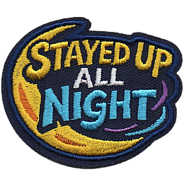 The words Stayed Up All Night above a moon.