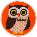 A brown owl with a light-brown belly and yellow eyes.