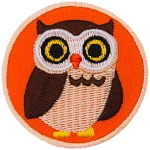 A brown owl with a light-brown belly and yellow eyes.