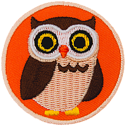 A brown owl with a light-brown belly and yellow eyes.