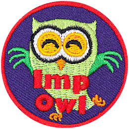 A happy green owl with the words Imp Owl across the bottom.