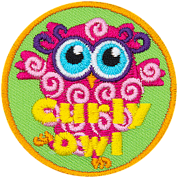 This pink owl has curls all over their body. The words Curly Owl are across the bottom.