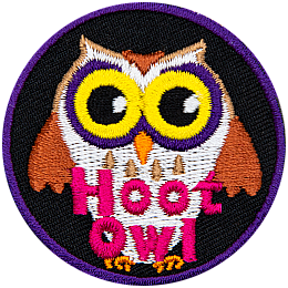 A white owl with brown wings. The words Hoot Owl are at the bottom.