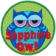 Sapphire Owl (Iron-On)