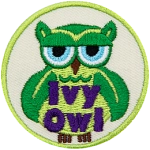 A green owl with plant wings and half-lidded eyes. The words Ivy Owl are at the bottom.