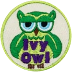 A green owl with plant wings and half-lidded eyes. The words Ivy Owl are at the bottom.