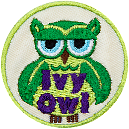 A green owl with plant wings and half-lidded eyes. The words Ivy Owl are at the bottom.