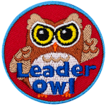 A horned owl with the words Leader Owl across the bottom.