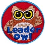 A horned owl with the words Leader Owl across the bottom.