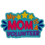 The words My Mom Is A Volunteer in big, bold lettering. 
